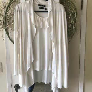 EFFORTLESS STYLE by CITIKNITS Two Piece Set in Cream, Large (1004)